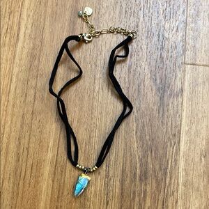 Black and Gold Choker with Triangular Pendant
